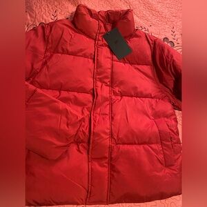 Fabletics essential puffer jacket & sculpt knit contour legging set.